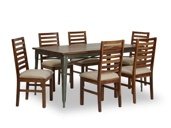 Daisy 6 Seater Dining with Wooden Chair